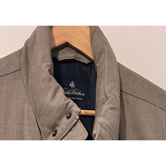 Brooks Brothers Loro Piana Brooksstrom Tan and Navy Blue Wool Vest XL - Picture 9 of 10